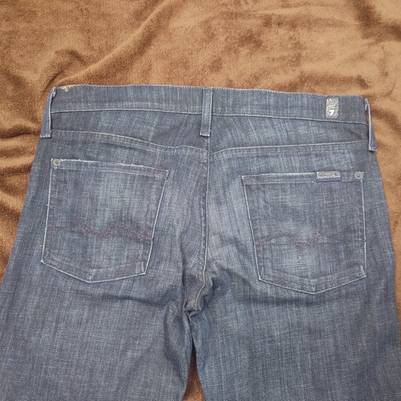 7 For All Mankind Blue Flare Jeans - Picture 6 of 7